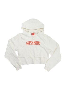 Atlantic Outpost Crop Hoodie in White